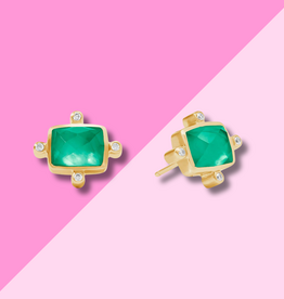 Julie Vos Clara Stud Iridescent Emerald Green - OS
