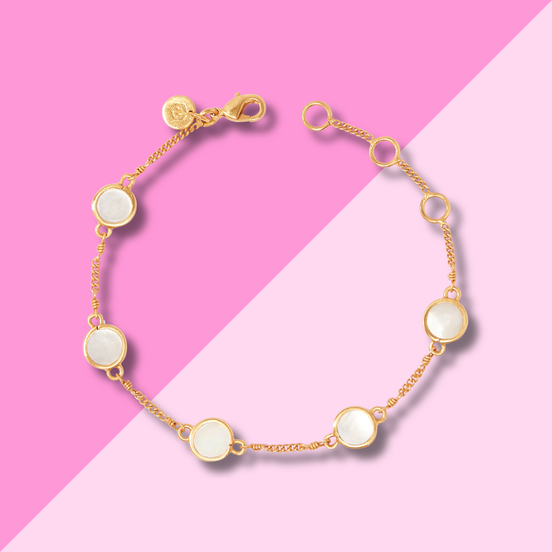 Julie Vos Valencia Delicate Bracelet Mother of Pearl