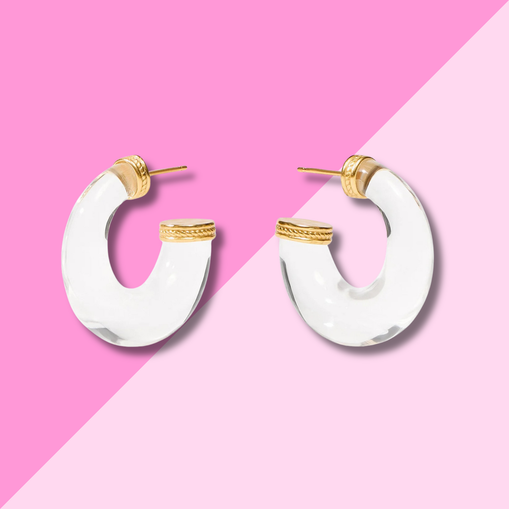 Julie Vos Madison Statement Hoop - Clear Acrylic - M