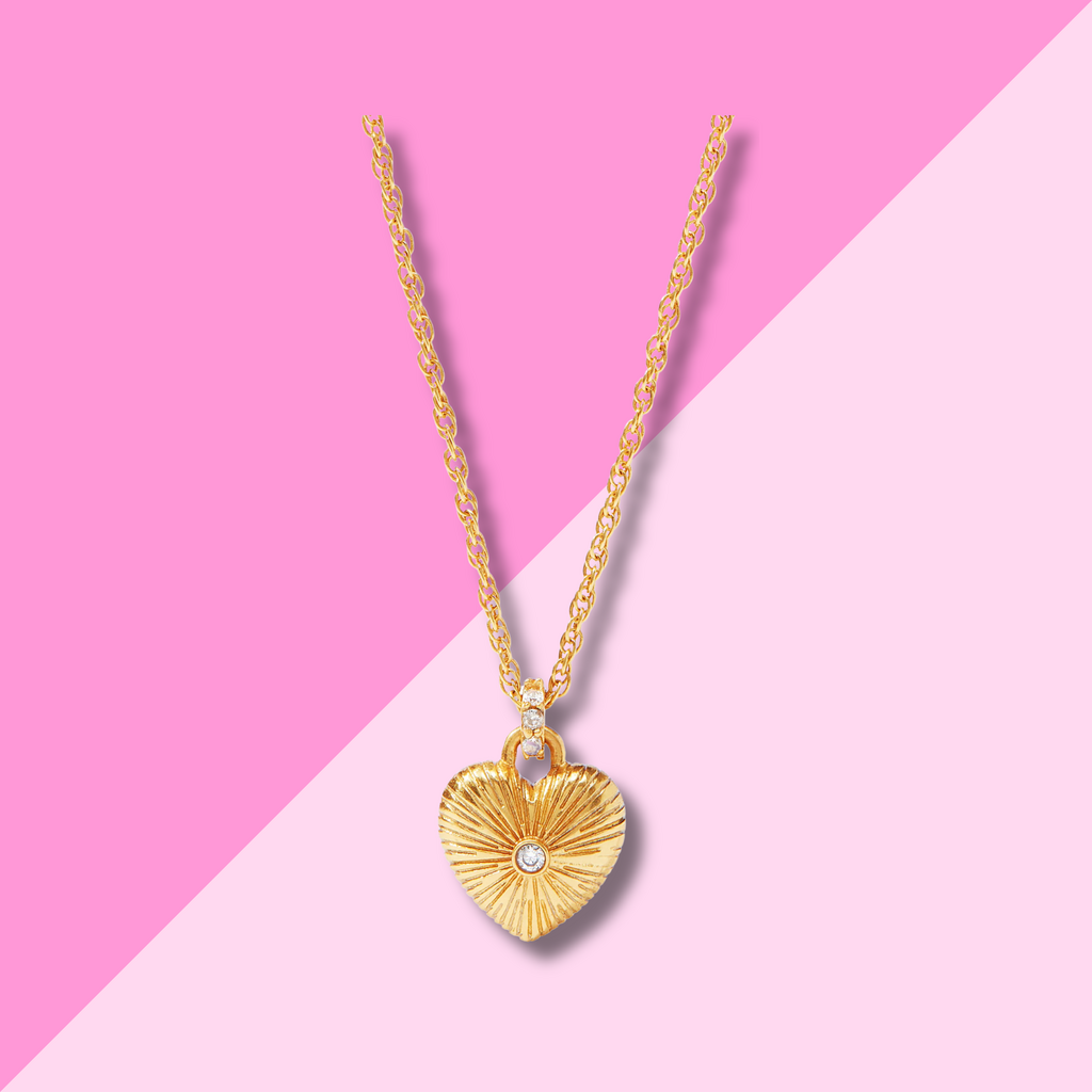 Julie Vos Esme Heart Solitaire Necklace - Gold