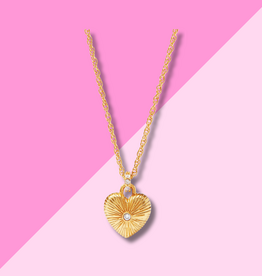 Julie Vos Esme Heart Solitaire Necklace - Gold