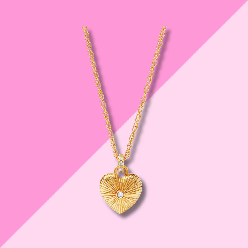 Julie Vos Esme Heart Solitaire Necklace - Gold