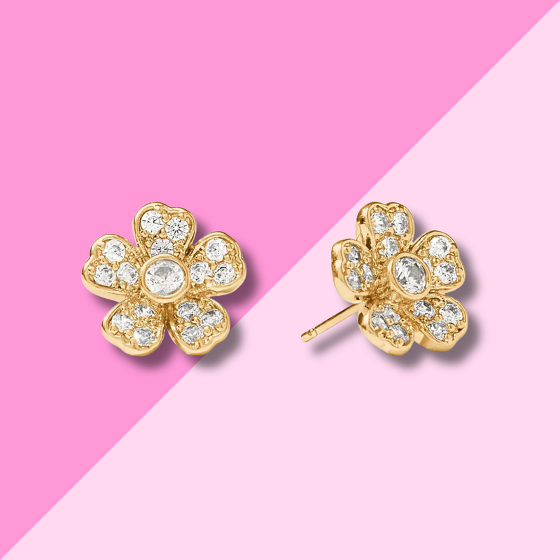 Julie Vos Laurel Stud - Cubic Zirconia