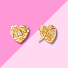 Julie Vos Esme Heart Stud - Cubic Zirconia - OS