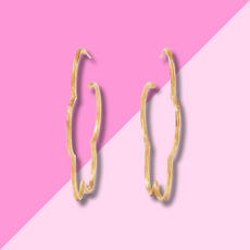 Julie Vos Gardenia Textured Hoop Gold - L