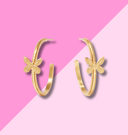 Julie Vos Butterfly Hoop Gold Medium