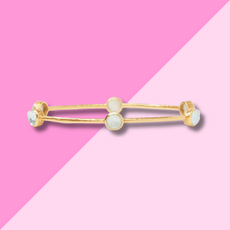 Julie Vos Milano Luxe Bangle -  Iridescent Aquamarine - M