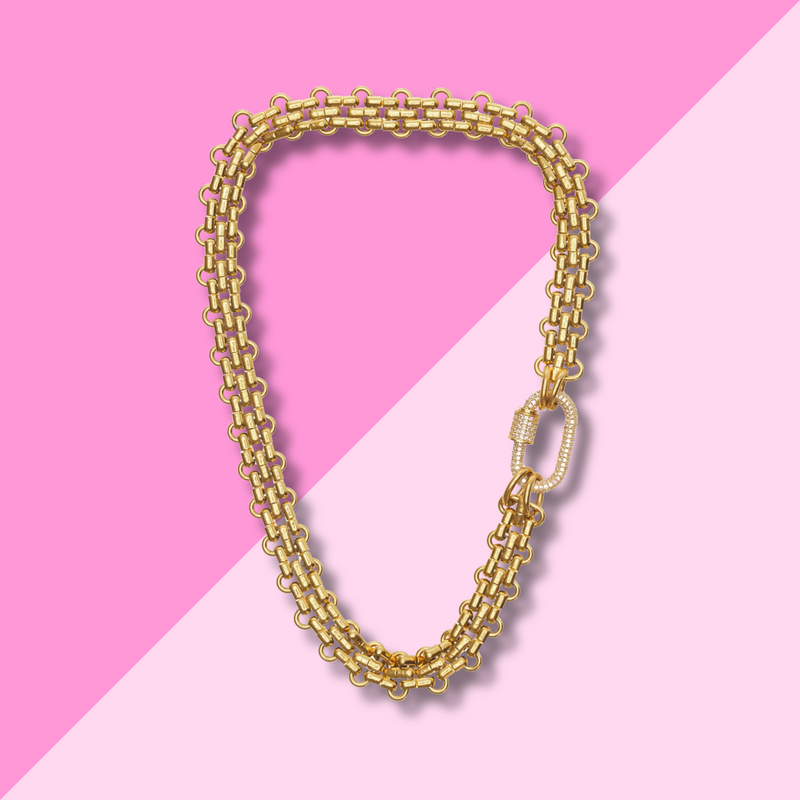 Hjane Jewels Pave Carabiner Necklace