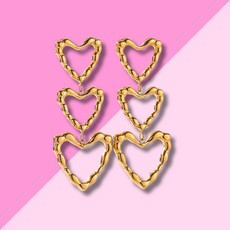 Hjane Jewels Hammered Heart Studs
