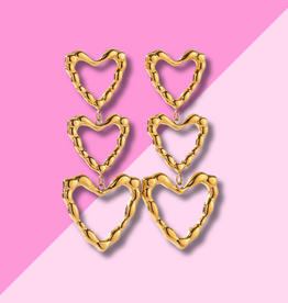 Hjane Jewels Hammered Heart Studs