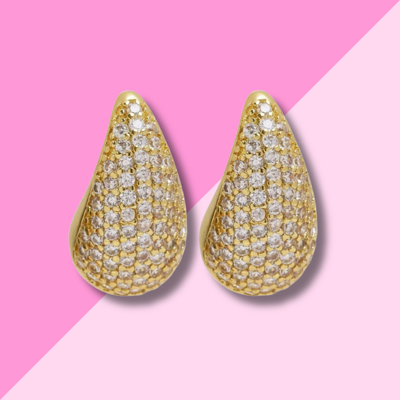 Hjane Jewels Pave Clear Drop Studs