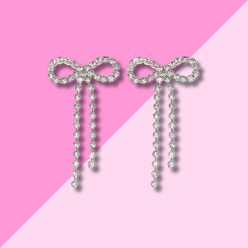 Hjane Jewels Rhinestone Bow Earrings