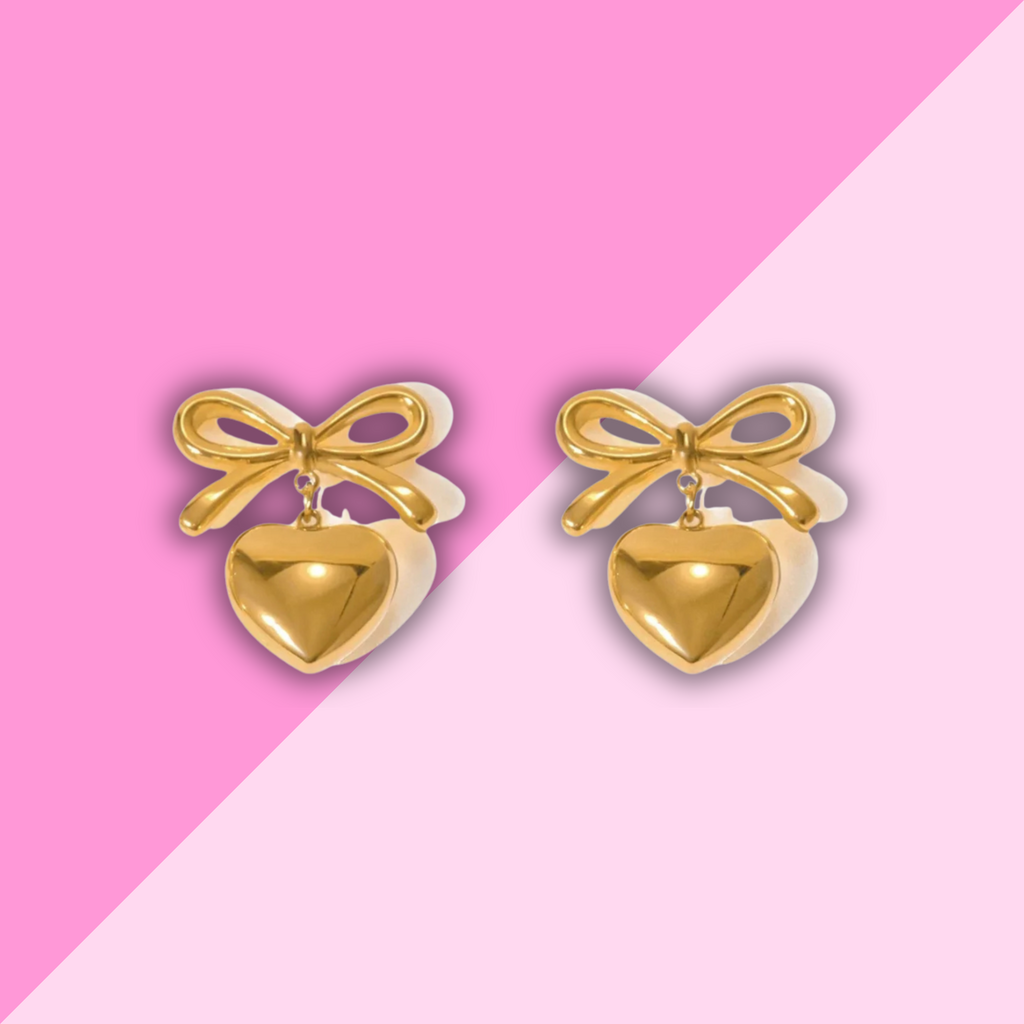 Hjane Jewels Bow Heart Studs