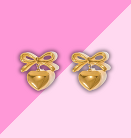 Hjane Jewels Bow Heart Studs