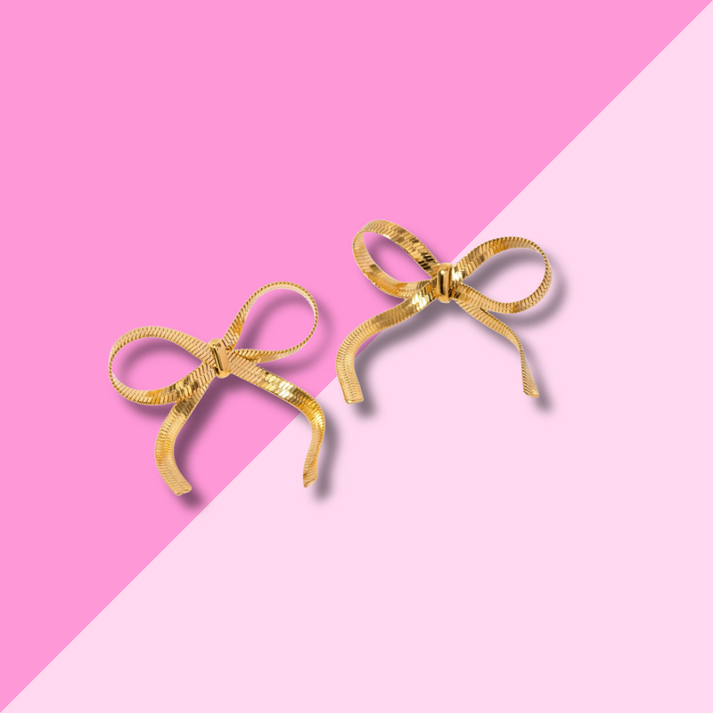 Hjane Jewels Herringbone Bow Studs