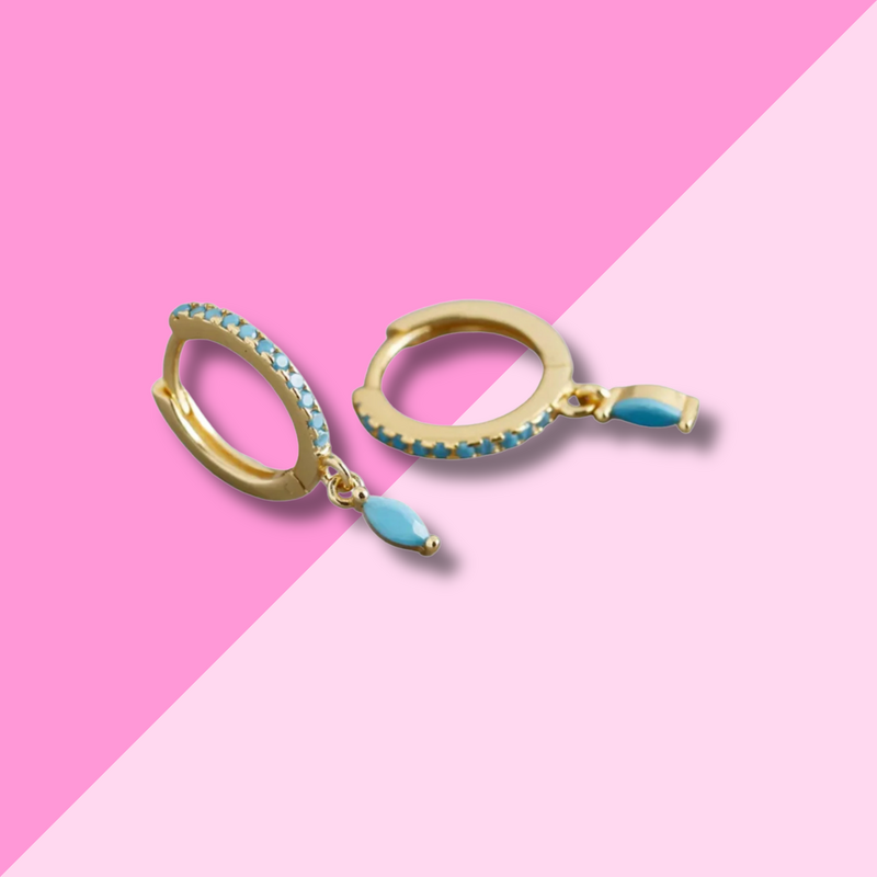 Hjane Jewels Turquoise Huggies