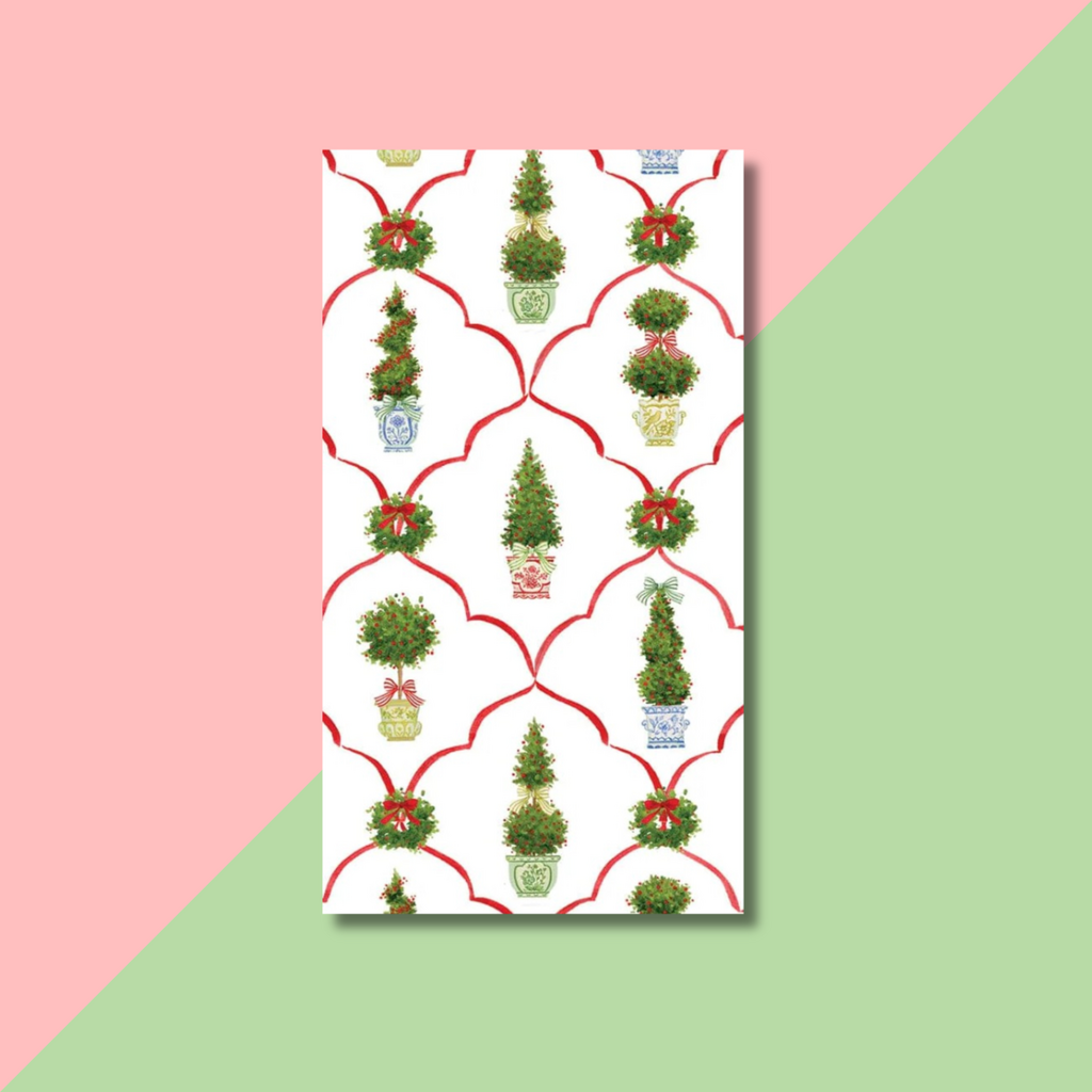 Caspari Petit Jardin De Noel Guest Towel