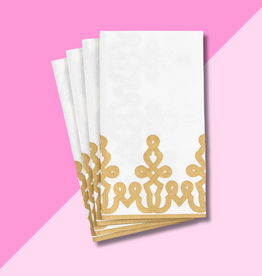 Caspari Dessin Passementerie Gold Guest Towel