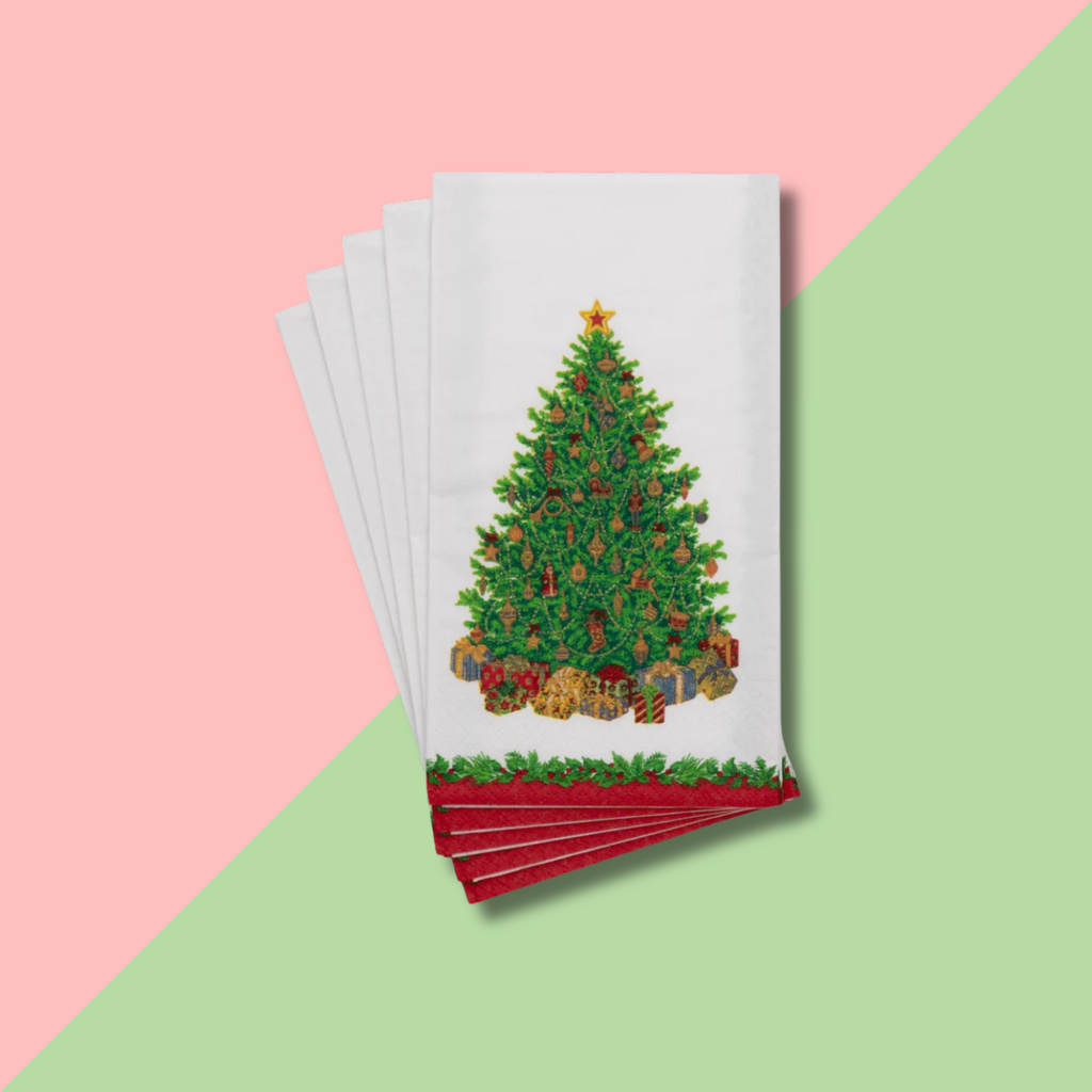 Caspari Christmas Tree Guest Towel