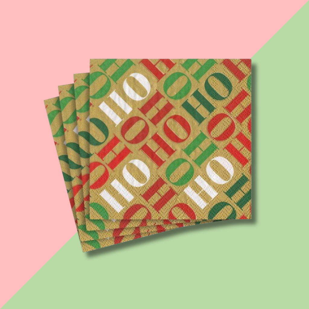 Caspari HO HO HO Cocktail Napkin