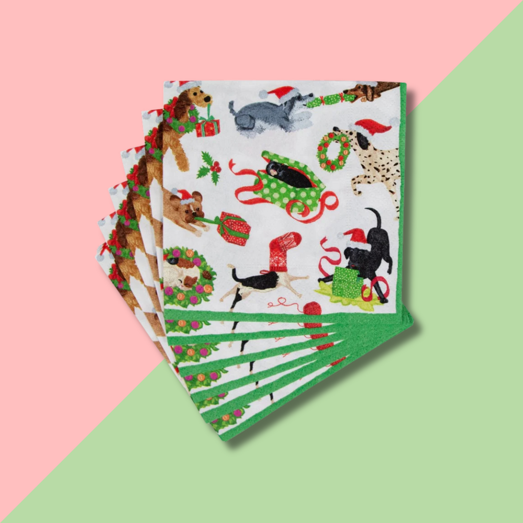 Caspari Christmas Mischief Cocktail Napkin