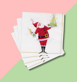 Caspari Santa Serving Drinks Cocktail Napkin