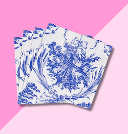 Caspari Romantic Toile Blue Cocktail Napkin