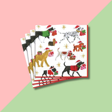 Caspari Christmas Delivery White Cocktail Napkin