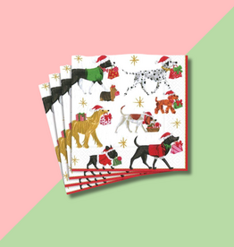 Caspari Christmas Delivery White Cocktail Napkin