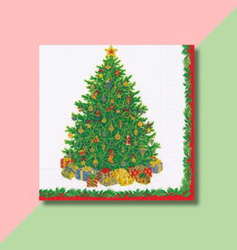 Caspari Christmas Tree Cocktail Napkin