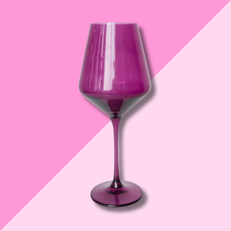 Estelle Colored Glass Amethyst Stemmed Wine Glass