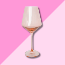 Estelle Colored Glass Blush Pink Stemmed Wine Glass