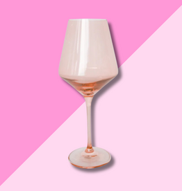 Estelle Colored Glass Blush Pink Stemmed Wine Glass