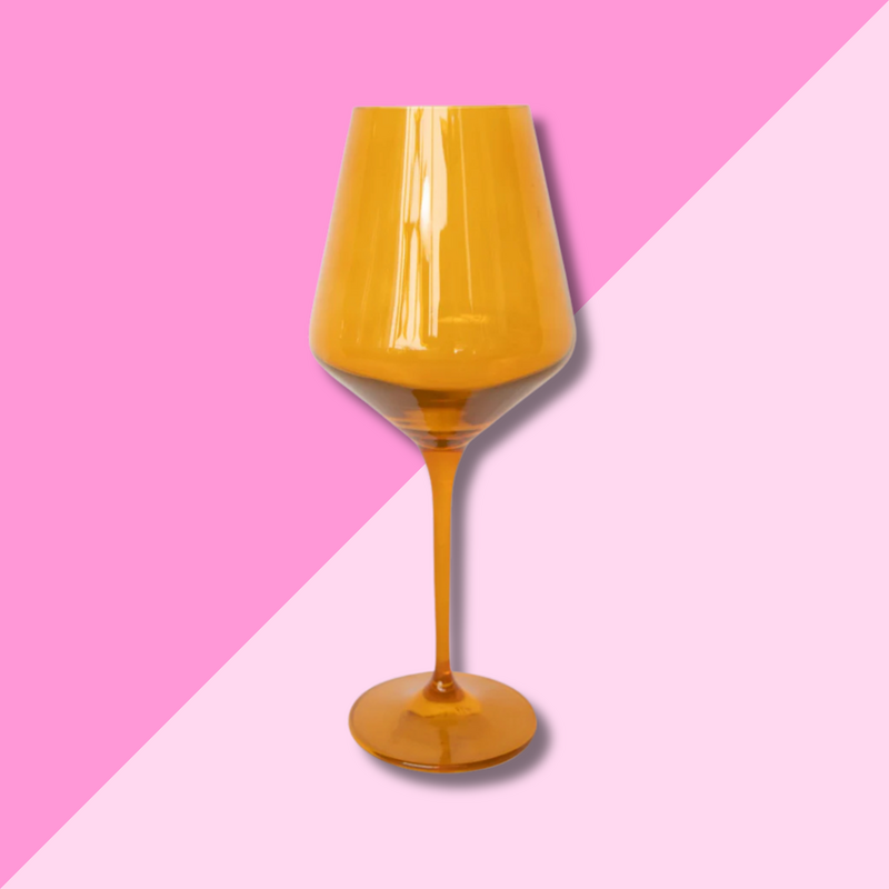 Estelle Colored Glass Butterscotch Stemmed Wine Glass