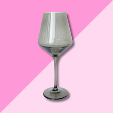 Estelle Colored Glass Gray Smoke Stemmed Wine Glass