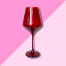 Estelle Colored Glass Red Stemmed Wine Glass