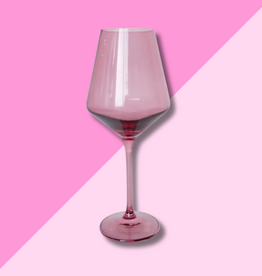 Estelle Colored Glass Rose Stemmed Wine Glass