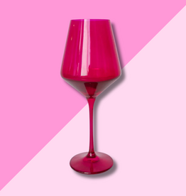 Estelle Colored Glass Fuchsia Wine Stemmed