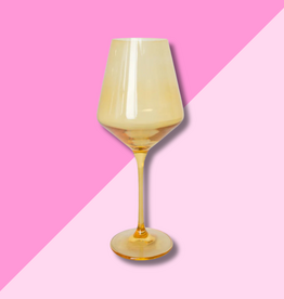 Estelle Colored Glass Yellow Stemmed Wine Glass