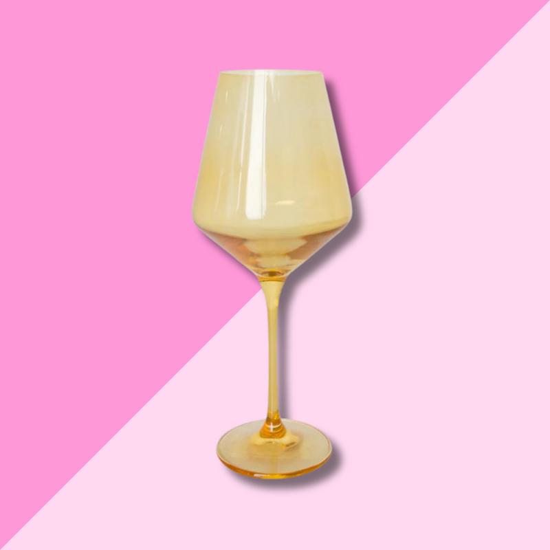 Estelle Colored Glass Yellow Stemmed Wine Glass