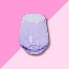 Estelle Colored Glass Lavender Stemless Wine Glass