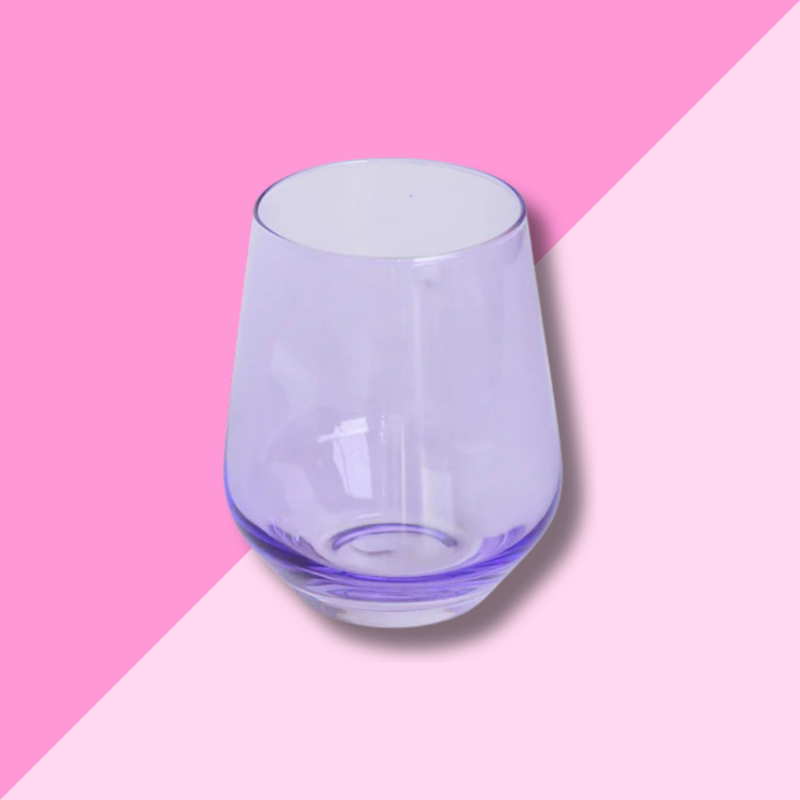 Estelle Colored Glass Lavender Stemless Wine Glass
