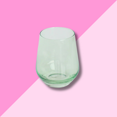 Estelle Colored Glass Mint Green Stemless Wine Glass