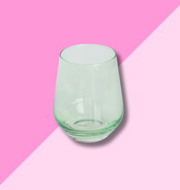 Estelle Colored Glass Mint Green Stemless Wine Glass