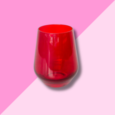 Estelle Colored Glass Red Stemless Wine Glass