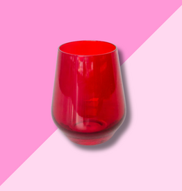 Estelle Colored Glass Red Stemless Wine Glass