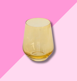 Estelle Colored Glass Yellow Stemless Wine Glass