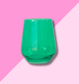 Estelle Colored Glass Kelly Green Stemless