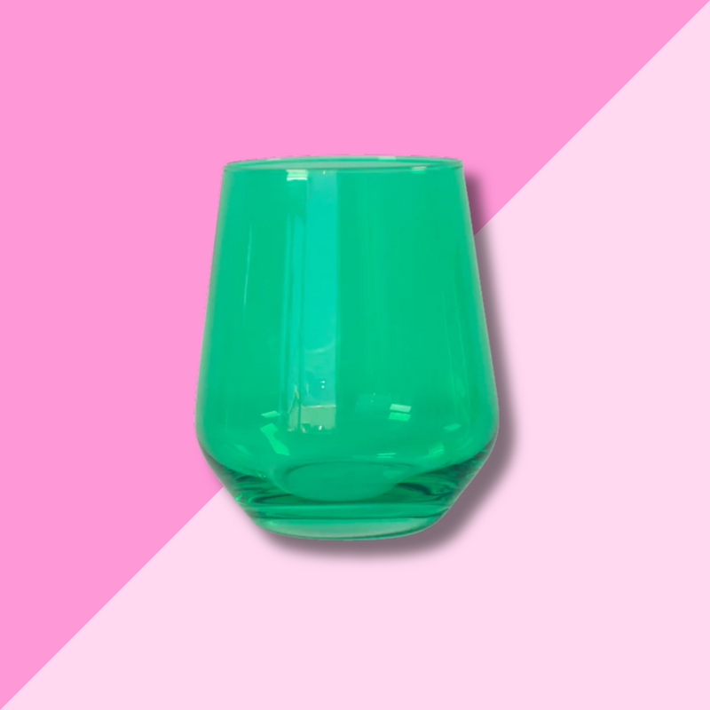 Estelle Colored Glass Kelly Green Stemless