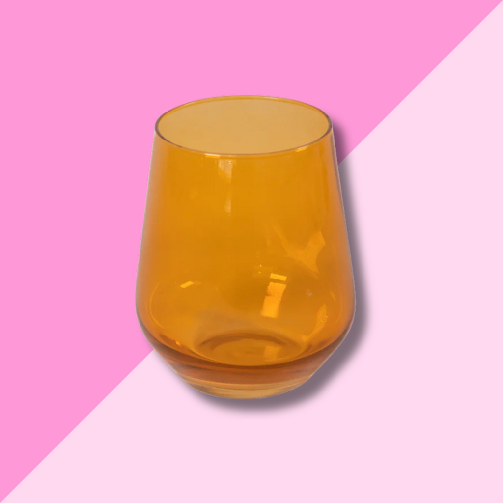 Estelle Colored Glass Butterscotch Stemless